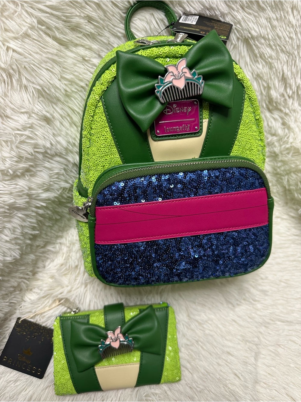 Loungefly Mulan Sequin Disney Princess Mini Backpack and Wallet Set